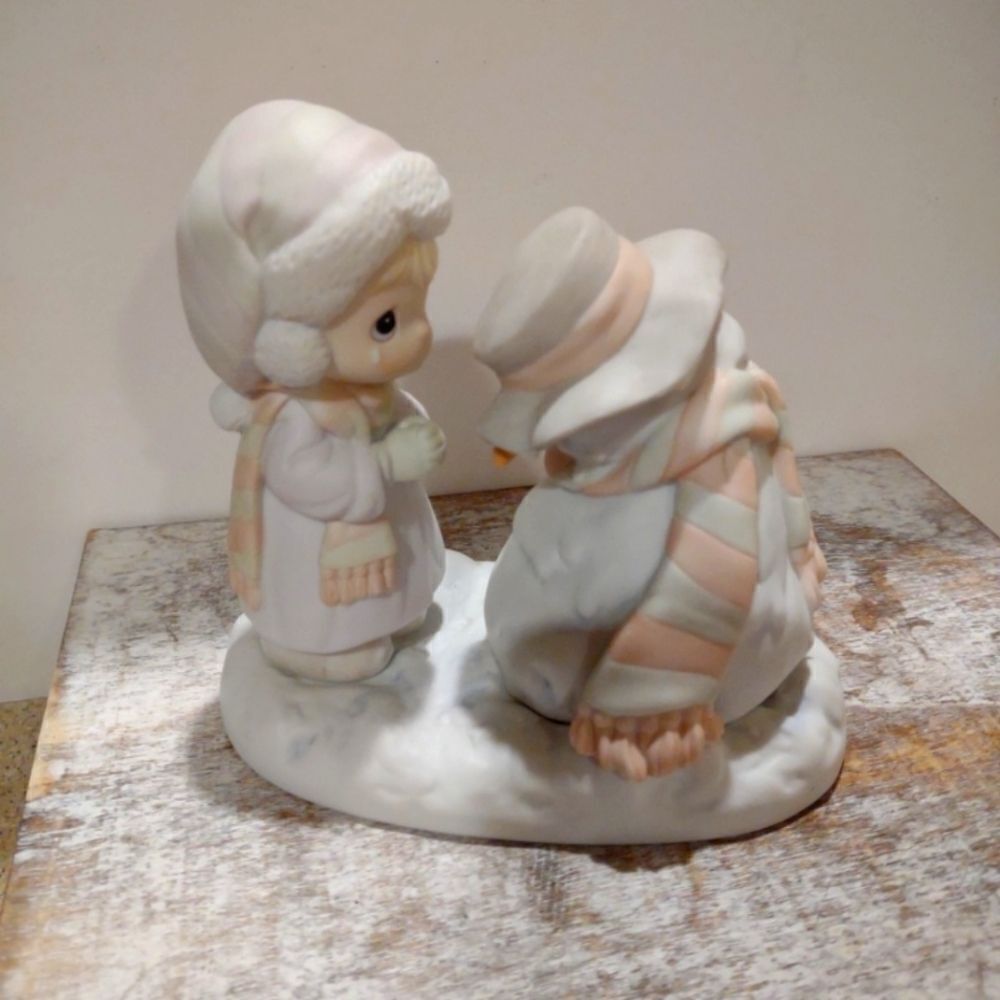 👍 Precious Moments Girl And Melting Snowman C2